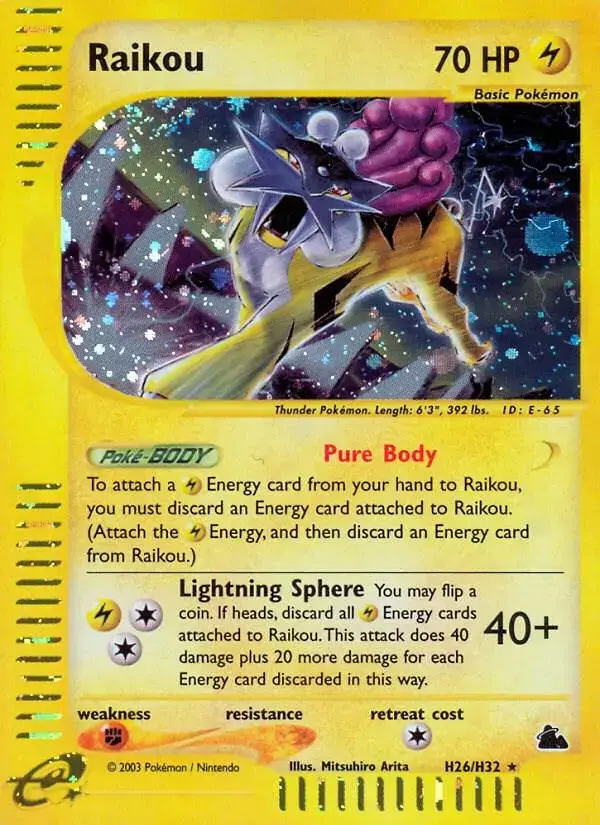 Raikou - Pokemon Skyridge #H26
