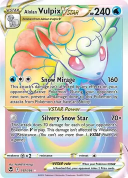 Alolan Vulpix VSTAR 197 - Pokemon Silver Tempest