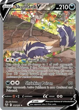 Skuntank V 181 - Pokemon Silver Tempest