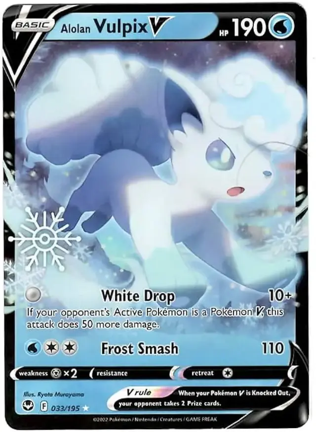 Alolan Vulpix V [Snowflake Stamp] - Pokemon Silver Tempest #33