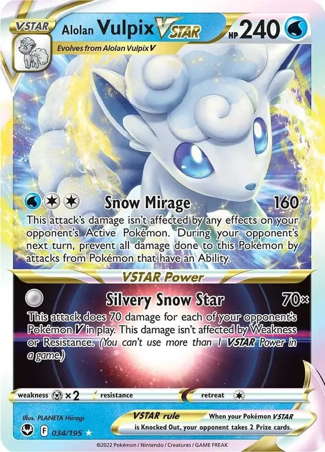 Alolan Vulpix VSTAR - Pokemon Silver Tempest #34