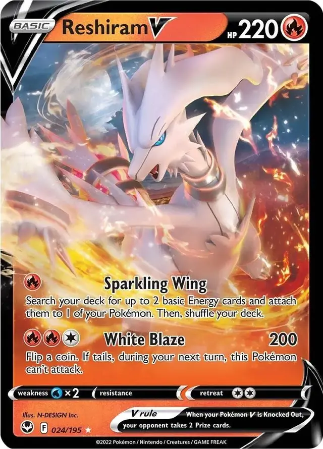 Reshiram V - Pokemon Silver Tempest #24