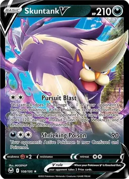 Skuntank V 108 - Pokemon Silver Tempest