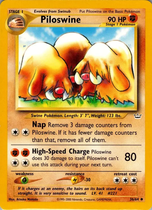 Piloswine - Pokemon Neo Revelation #36