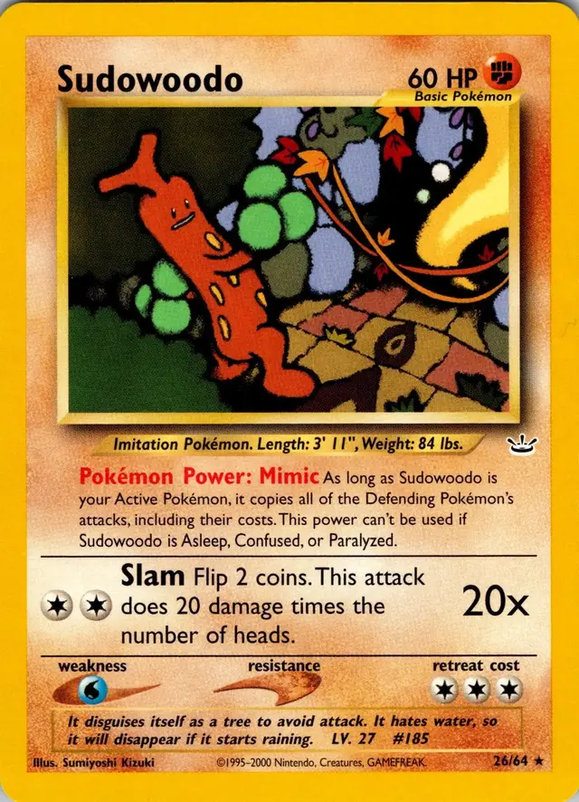 Sudowoodo - Pokemon Neo Revelation #26