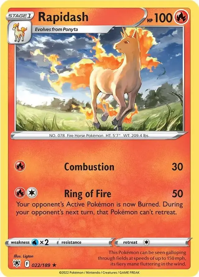 Rapidash - Pokemon Silver Tempest #22