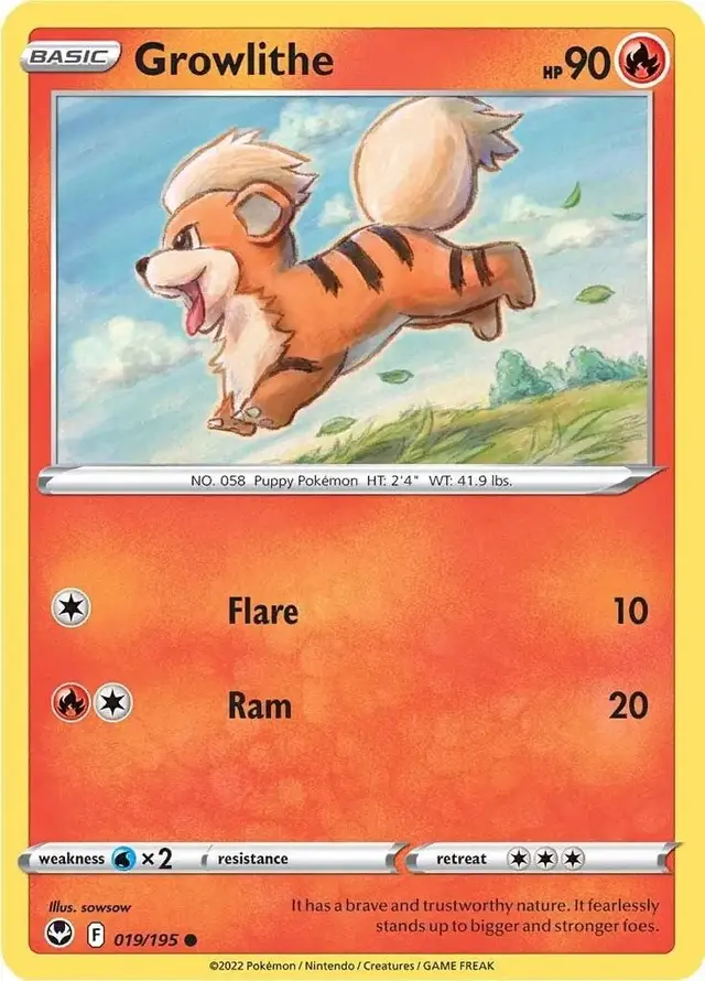 Growlithe - Pokemon Silver Tempest #19