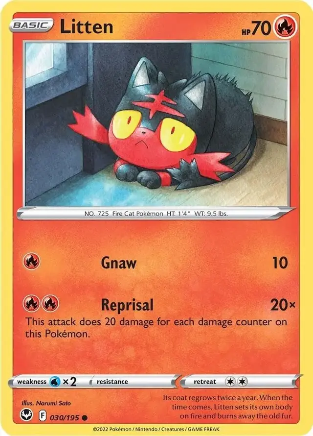 Litten - Pokemon Silver Tempest #30