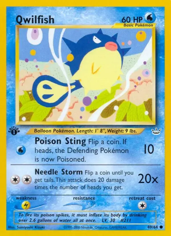Qwilfish [1st Edition] - Pokemon Neo Revelation #49