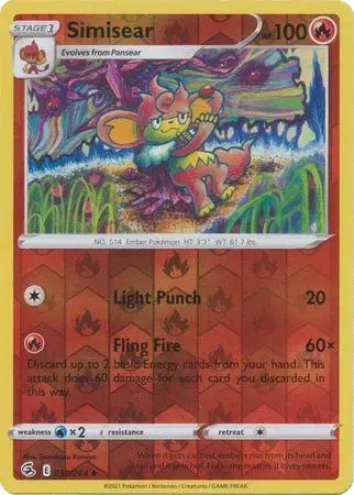Simisear [Reverse Holo] - Pokemon Fusion Strike #38