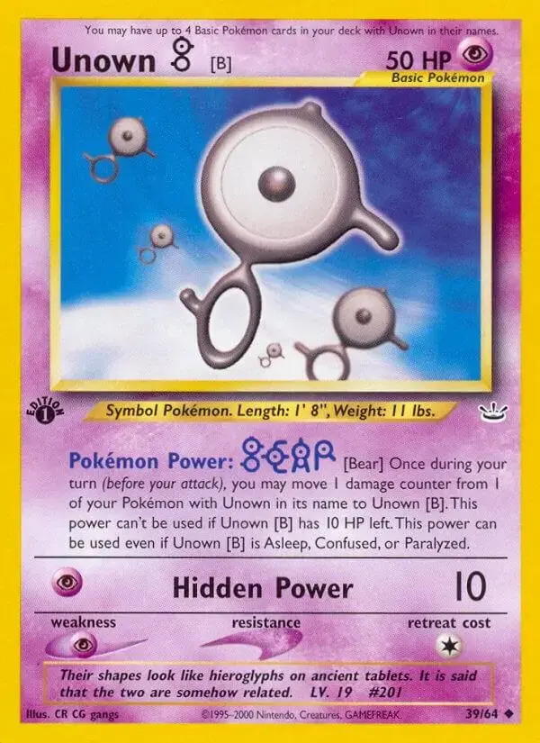 Unown B [1st Edition] - Pokemon Neo Revelation #39