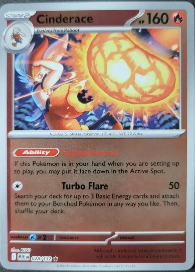 Cinderace [Reverse Holo] - Pokemon Mega Evolution #28