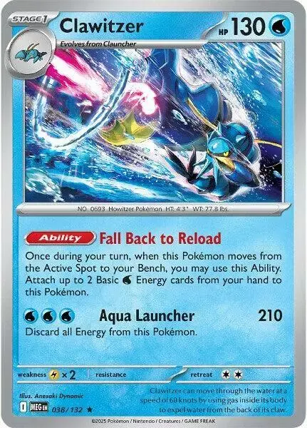 Clawitzer [Reverse Holo] - Pokemon Mega Evolution #38