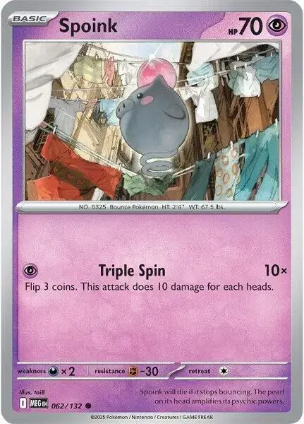 Spoink [Reverse Holo] - Pokemon Mega Evolution #62