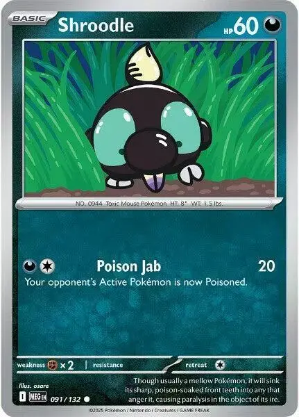 Shroodle [Reverse Holo] - Pokemon Mega Evolution #91