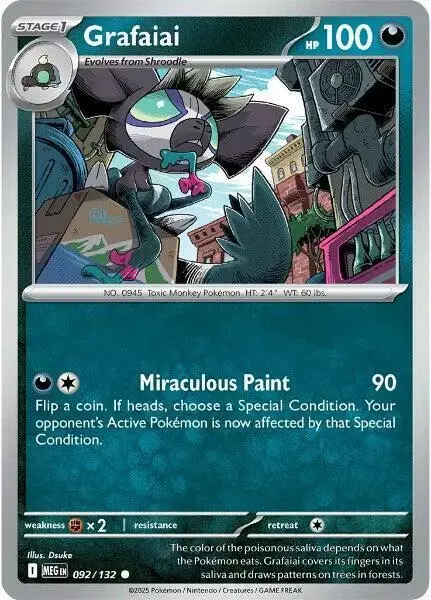 Grafaiai [Reverse Holo] - Pokemon Mega Evolution #92