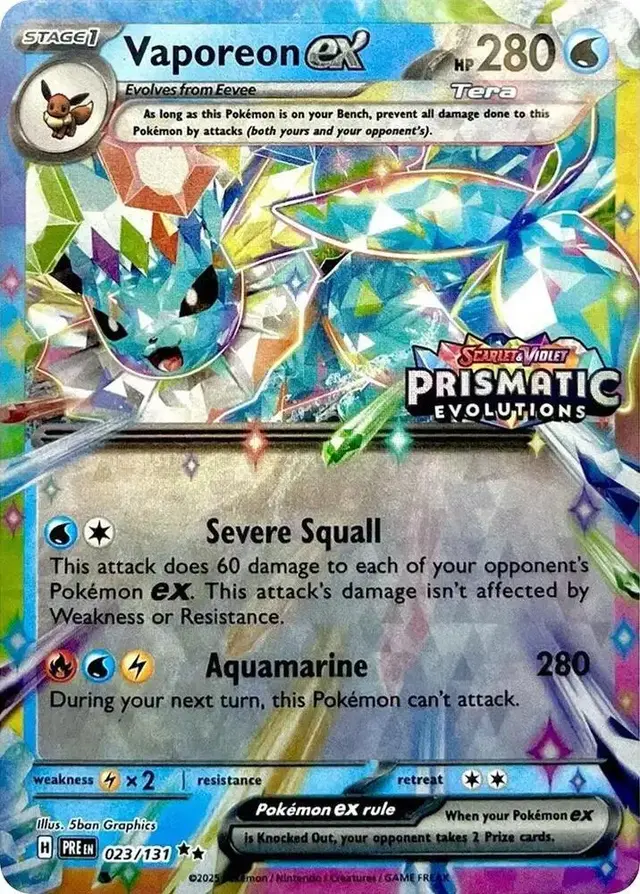 Vaporeon ex [Stamped] - Pokemon Prismatic Evolutions #23