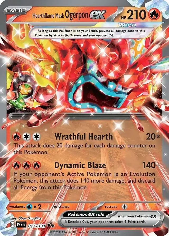 Hearthflame Mask Ogerpon ex - Pokemon Prismatic Evolutions #17