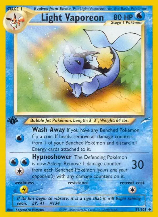 Light Vaporeon [1st Edition] - Pokemon Neo Destiny #52