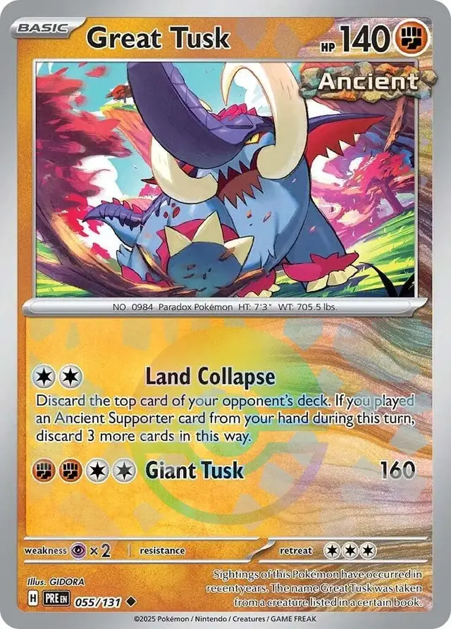 Great Tusk [Poke Ball] - Pokemon Prismatic Evolutions #55