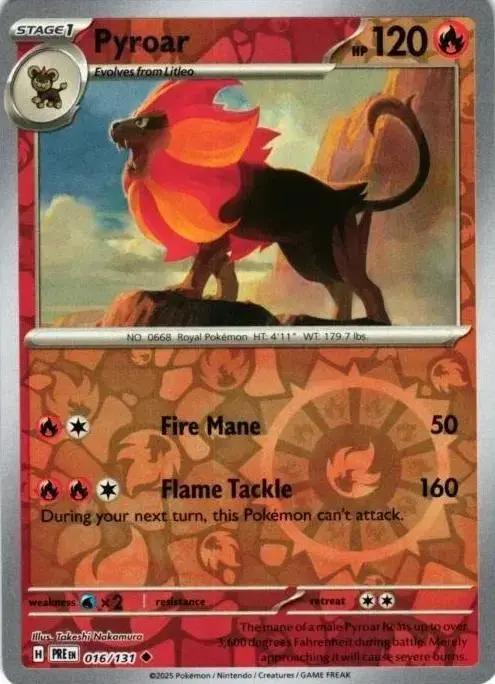 Pyroar [Reverse] - Pokemon Prismatic Evolutions #16