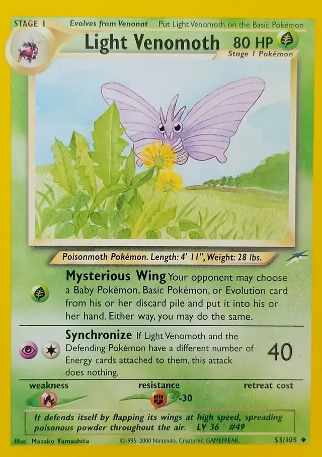 Light Venomoth - Pokemon Neo Destiny #53