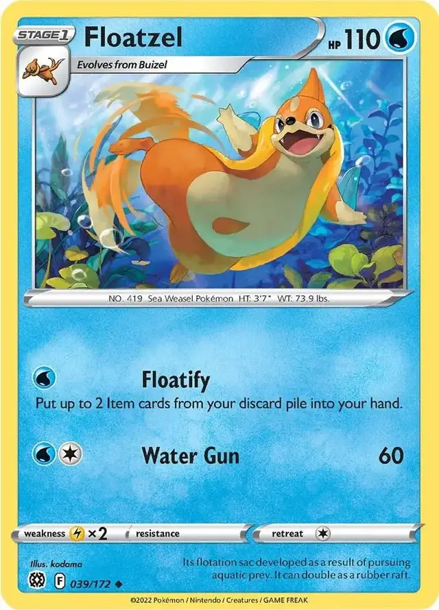 Floatzel - Pokemon Brilliant Stars #39