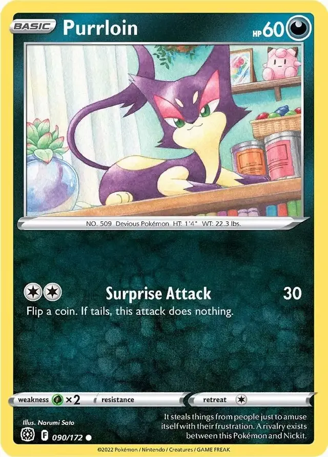 Purrloin - Pokemon Brilliant Stars #90