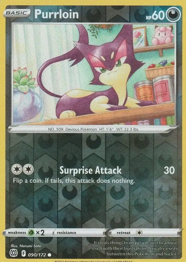 Purrloin [Reverse Holo] - Pokemon Brilliant Stars #90