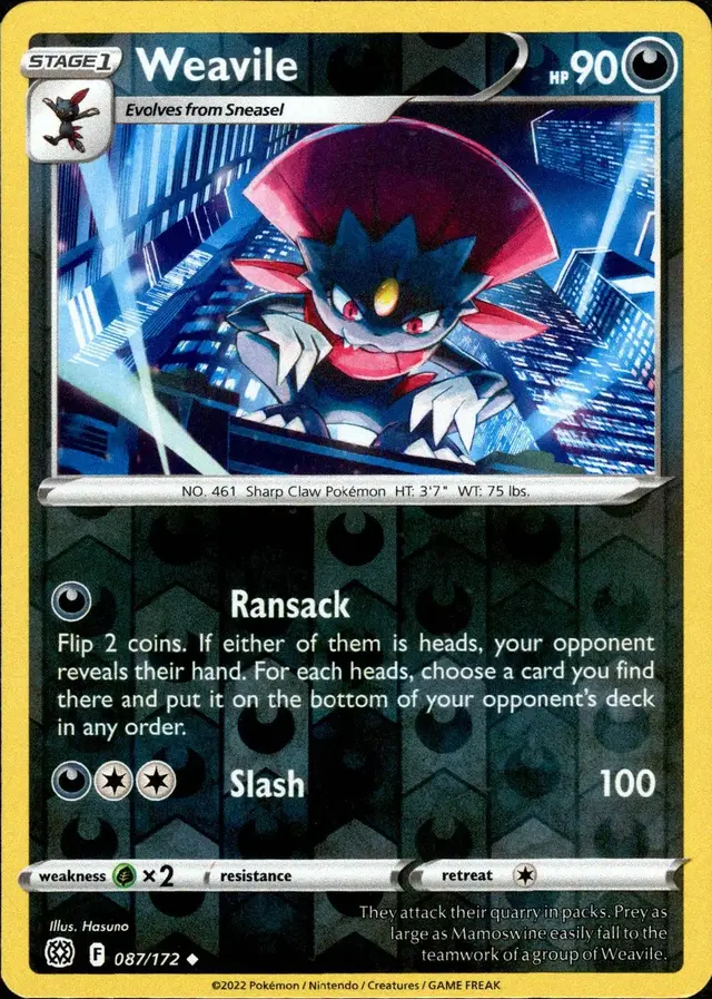 Weavile [Reverse Holo] - Pokemon Brilliant Stars #87