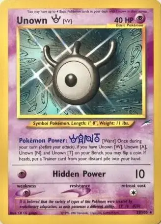 Unown W - Pokemon Neo Destiny #29