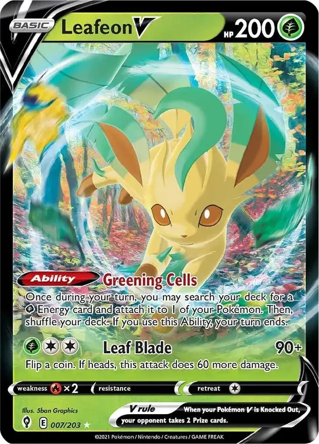 Leafeon V - Pokemon Evolving Skies #7