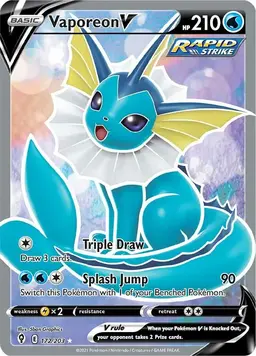 Vaporeon V 172 - Pokemon Evolving Skies
