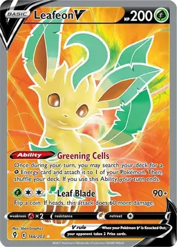 Leafeon V 166 - Pokemon Evolving Skies