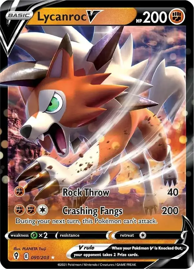 Lycanroc V - Pokemon Evolving Skies #91