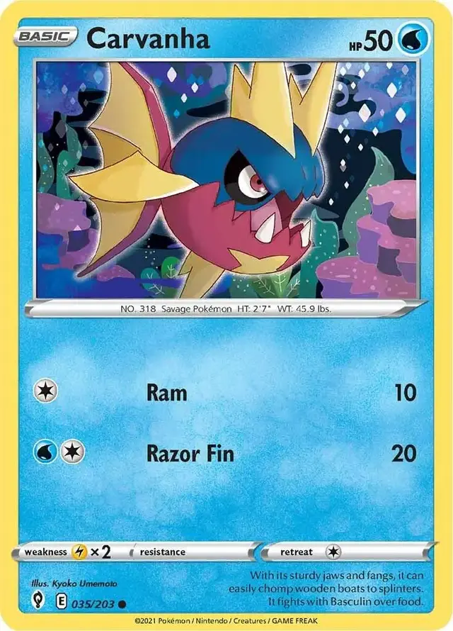Carvanha - Pokemon Evolving Skies #35