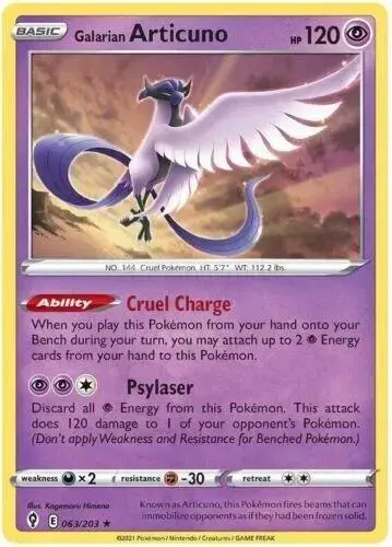 Galarian Articuno - Pokemon Evolving Skies #63