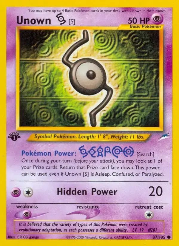 Unown S [1st Edition] - Pokemon Neo Destiny #87