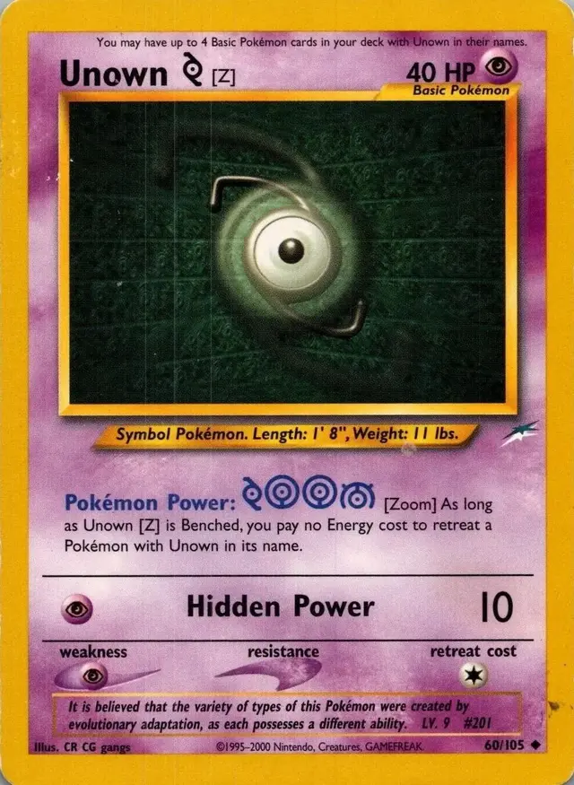 Unown Z - Pokemon Neo Destiny #60