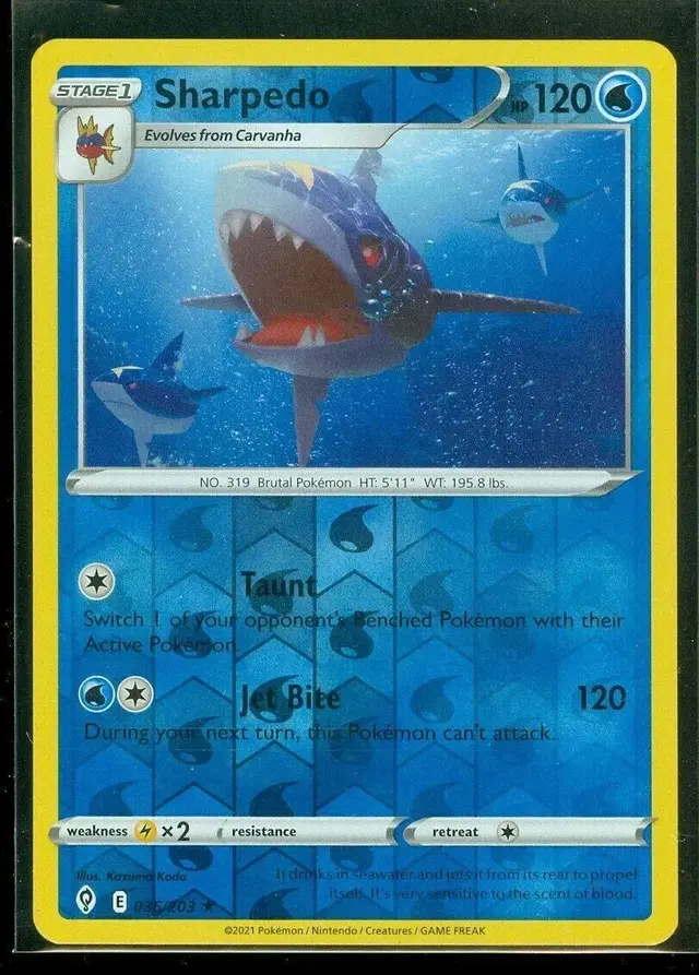 Sharpedo [Reverse Holo] - Pokemon Evolving Skies #36