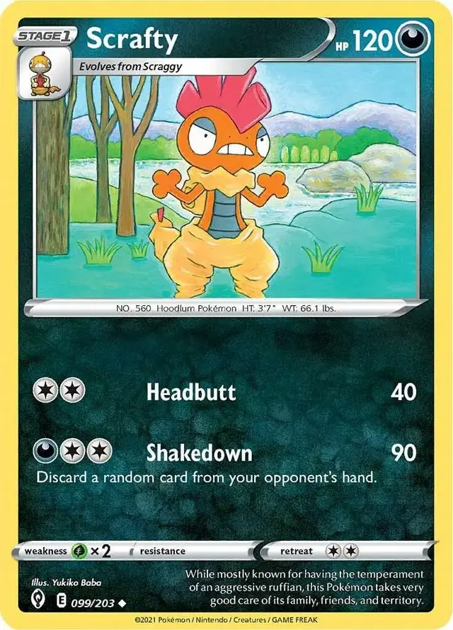 Scrafty - Pokemon Evolving Skies #99
