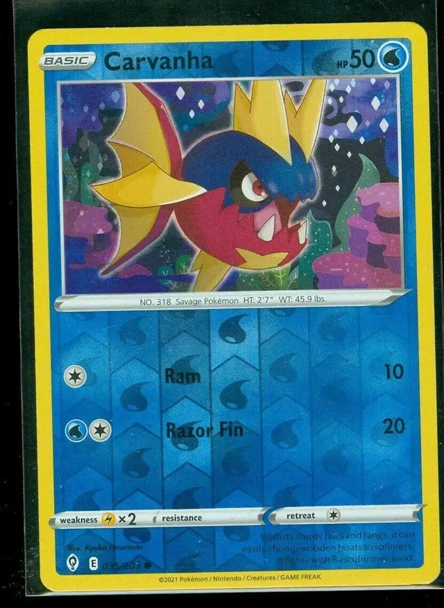 Carvanha [Reverse Holo] - Pokemon Evolving Skies #35