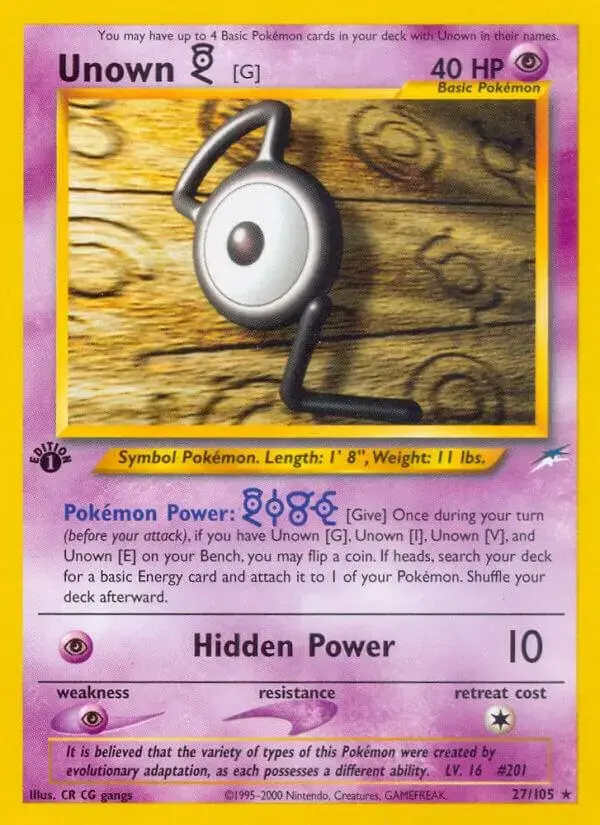 Unown G [1st Edition] - Pokemon Neo Destiny #27