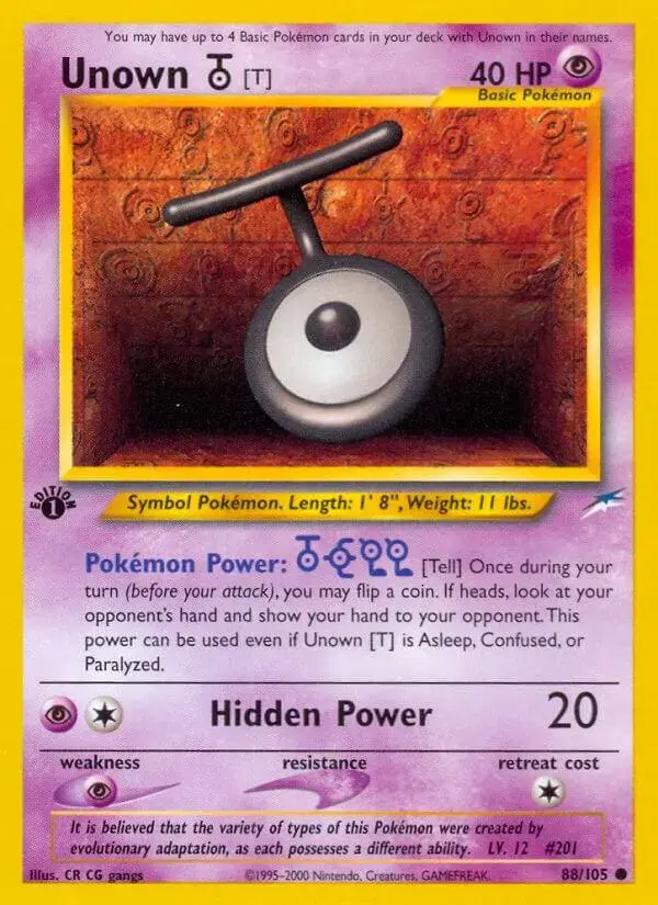 Unown T [1st Edition] - Pokemon Neo Destiny #88