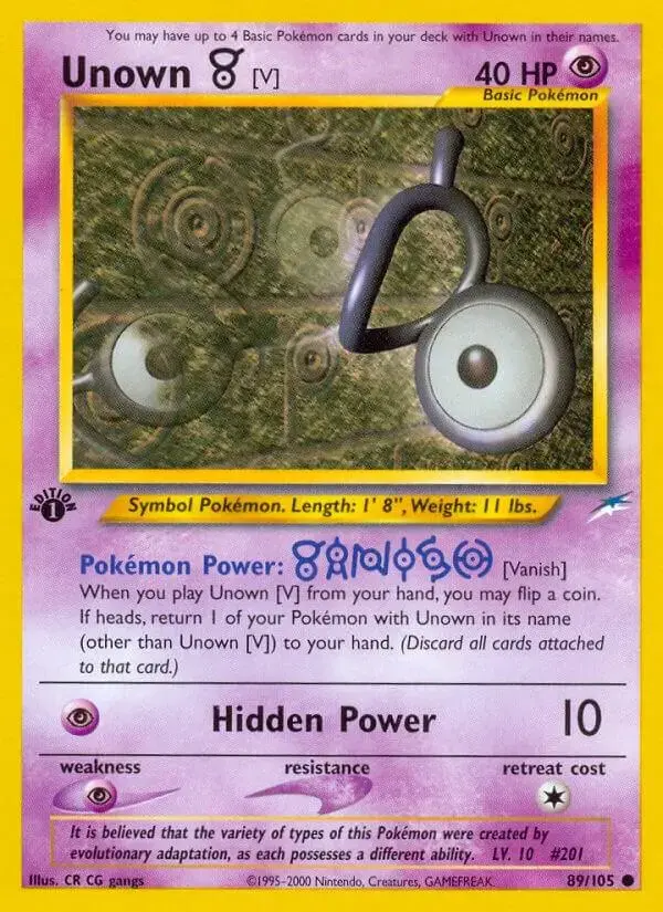 Unown V [1st Edition] - Pokemon Neo Destiny #89