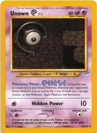 Unown C - Pokemon Neo Destiny #57