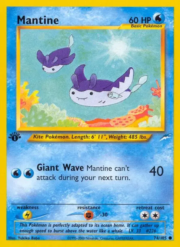 Mantine [1st Edition] - Pokemon Neo Destiny #74