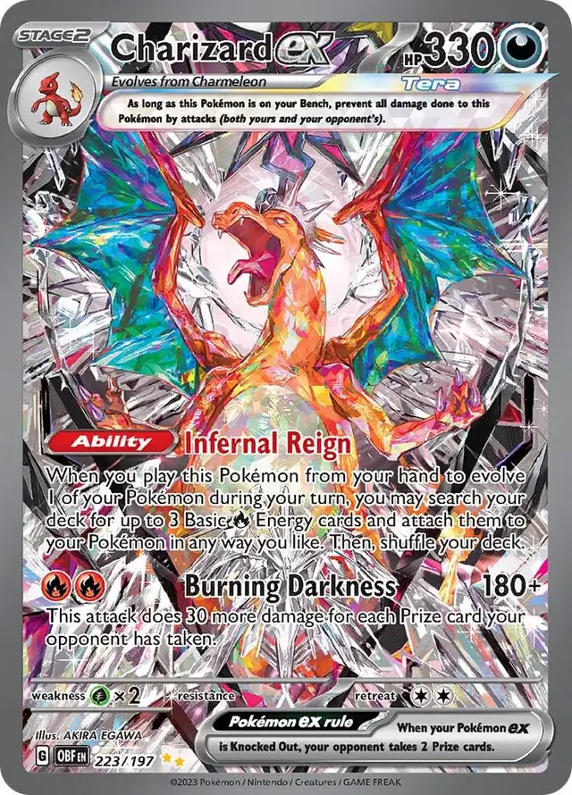 Pokemon Obsidian Flames set - most valuable card artwork (Charizard ex)