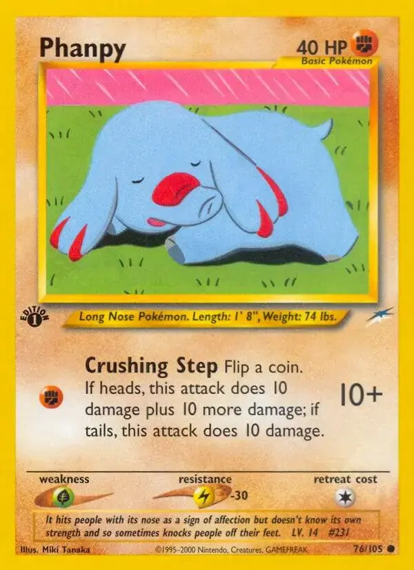 Phanpy [1st Edition] - Pokemon Neo Destiny #76