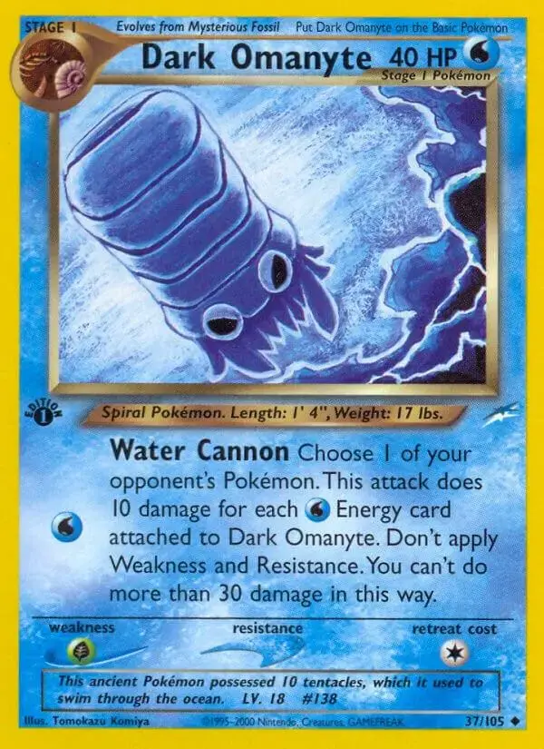Dark Omanyte [1st Edition] - Pokemon Neo Destiny #37